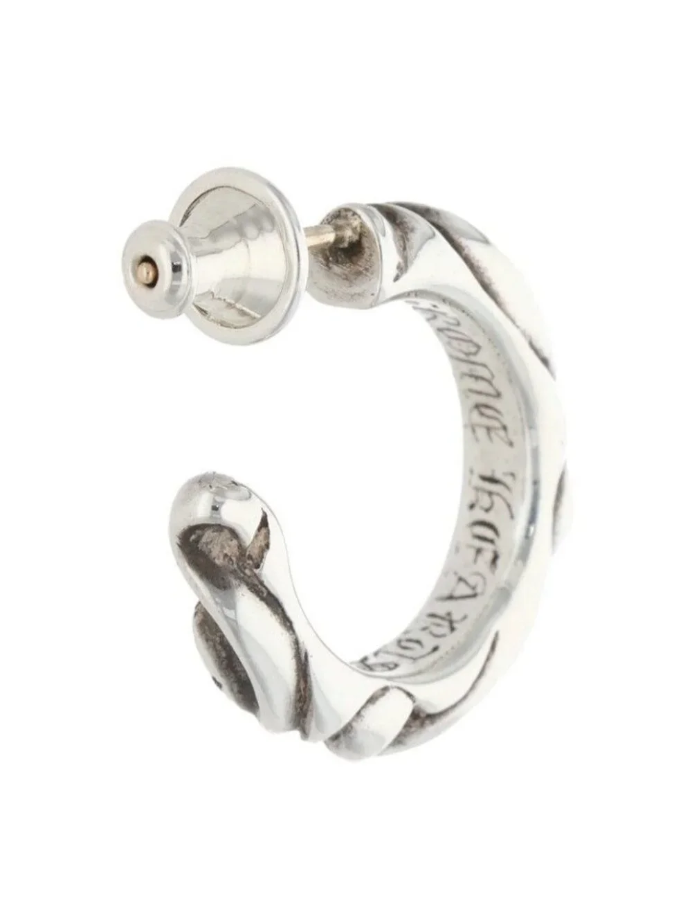Chrome Hearts Hoop Scrool 1 Scroll Silver Earrings
